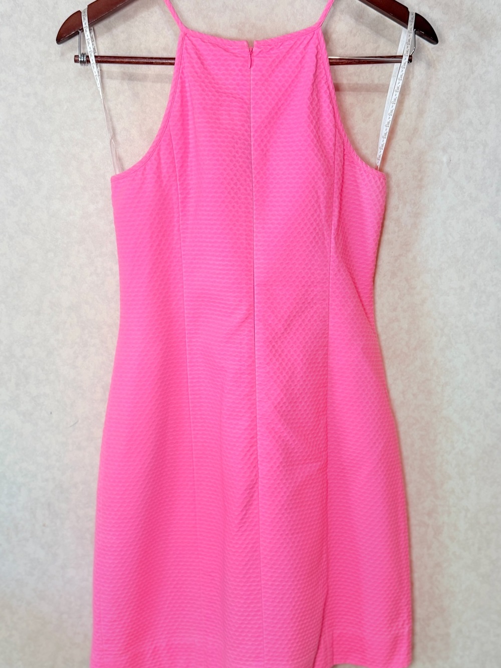 Lilly Pulitzer Larina Shift Dress Pink Sun Ray Gold Lattice Cutout Coastal Prep - Picture 3 of 12